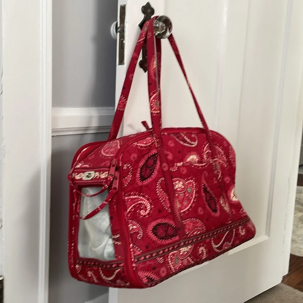 Vera Bradley Red Paisley Dog Carrier/Handbag